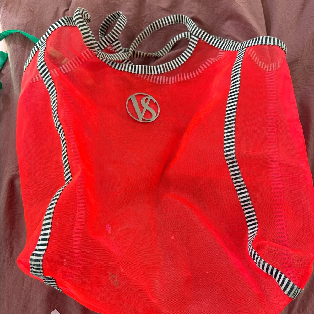 Victoria's Secret Vibrant Red Mesh Tote